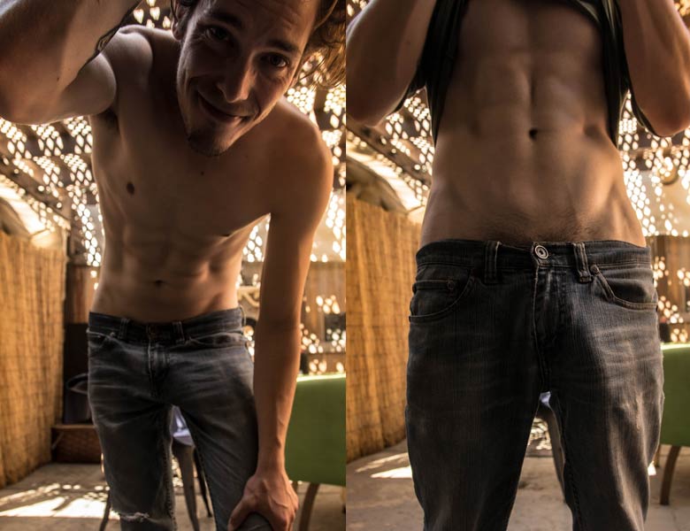 steven pica marcando calça jeans