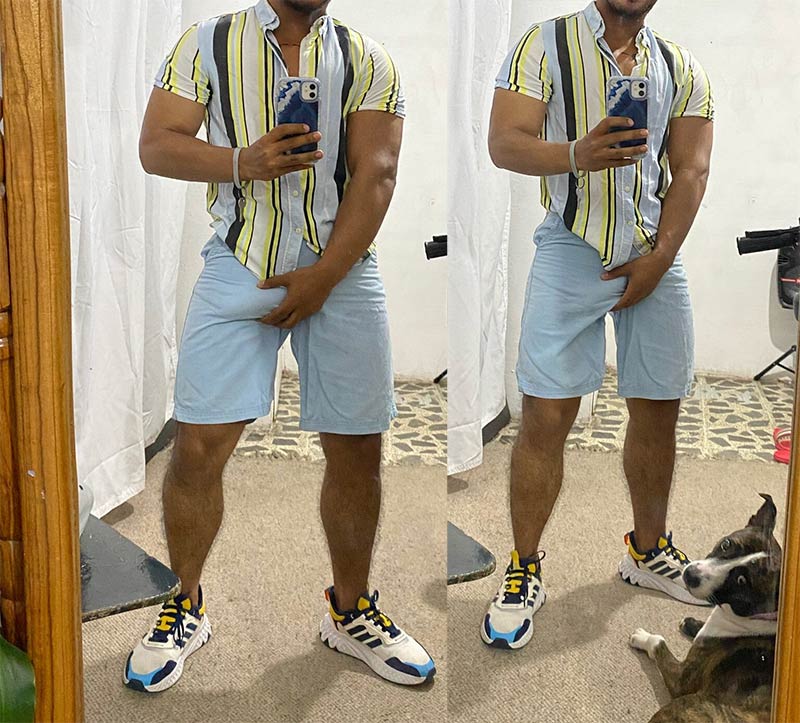 manja rola cacetão marcado no short