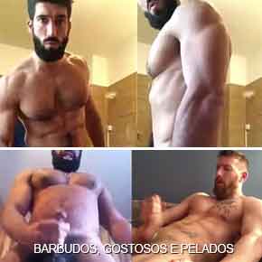 Barbudo gostoso mostra pombão pentelhudo