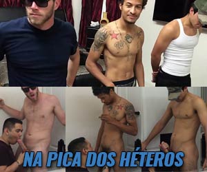 Bezerrão gay pagando MAMADA em três manos héteros