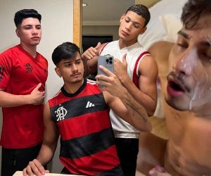 Hétero esmaga cuzinho e encharca cara gay de porra